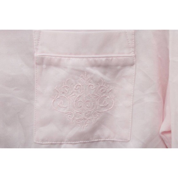 Collete Miss Elaine Pajama Set Large Pink Swiss Dot Shiny Satin Flannel - Picture 7 of 11